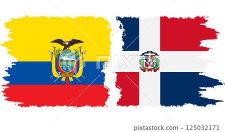 Dominican Republic and Ecuador grunge flags connection vector Dominican Republic and Ecuador grunge flags connection vector 125032171