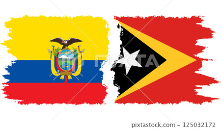 Timor-Leste - East Timor and Ecuador grunge flags connection vector Timor-Leste - East Timor and Ecuador grunge flags connection vector 125032172