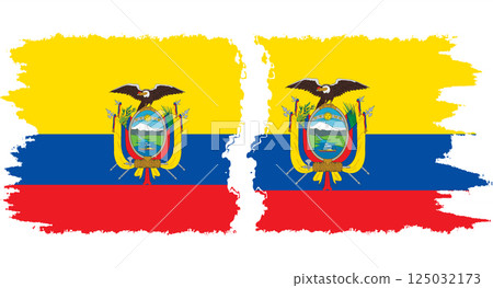 Ecuador and Ecuador grunge flags connection vector Ecuador and Ecuador grunge flags connection vector 125032173
