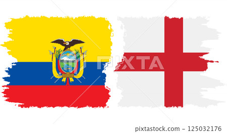 England and Ecuador grunge flags connection vector England and Ecuador grunge flags connection vector 125032176