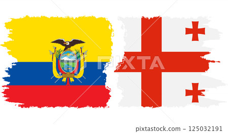 Georgia and Ecuador grunge flags connection vector Georgia and Ecuador grunge flags connection vector 125032191