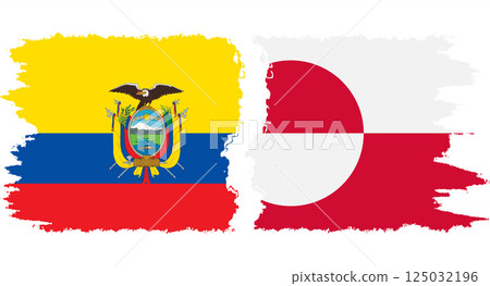 Greenland and Ecuador grunge flags connection vector Greenland and Ecuador grunge flags connection vector 125032196