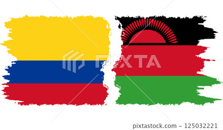 Malawi and Colombia grunge flags connection vector Malawi and Colombia grunge flags connection vector 125032221