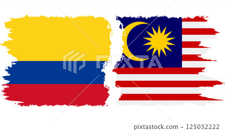 Malaysia and Colombia grunge flags connection vector Malaysia and Colombia grunge flags connection vector 125032222