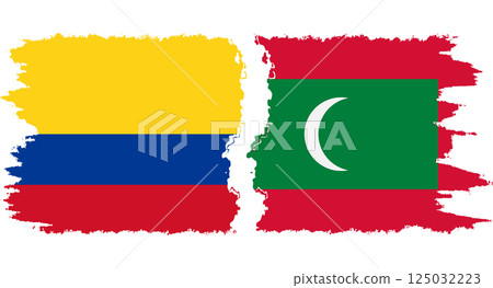 Maldives and Colombia grunge flags connection vector Maldives and Colombia grunge flags connection vector 125032223