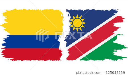 Namibia and Colombia grunge flags connection vector 125032239