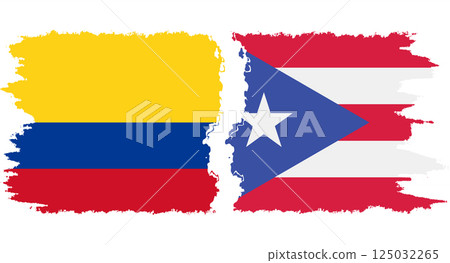 Puerto Rico and Colombia grunge flags connection vector Puerto Rico and Colombia grunge flags connection vector 125032265