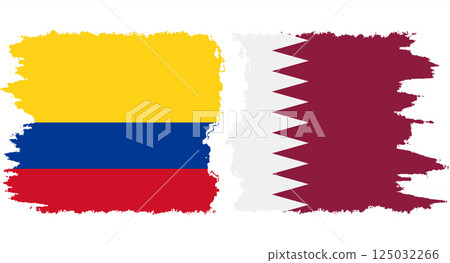 Qatar and Colombia grunge flags connection vector Qatar and Colombia grunge flags connection vector 125032266