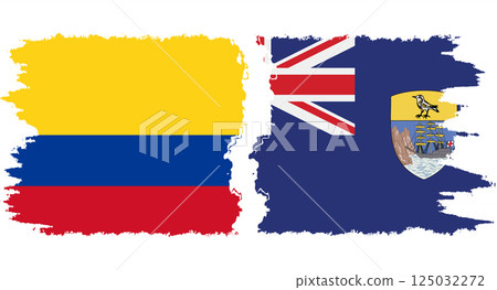 Saint Helena and Colombia grunge flags connection vector Saint Helena and Colombia grunge flags connection vector 125032272