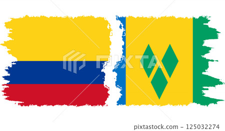 Saint Vincent and the Grenadines and Colombia grunge flags connection Saint Vincent and the Grenadines and Colombia grunge flags connection 125032274