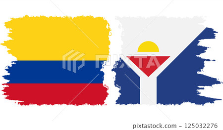 Saint Martin and Colombia grunge flags connection vector Saint Martin and Colombia grunge flags connection vector 125032276