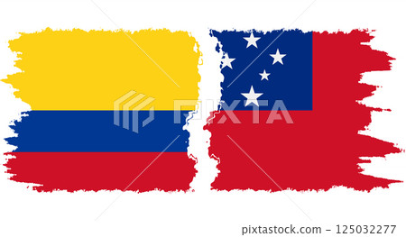 Independent State and Colombia grunge flags connection vector 125032277