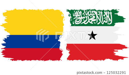 Somaliland and Colombia grunge flags connection vector 125032291