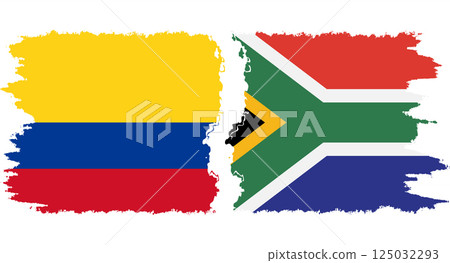 South Africa and Colombia grunge flags connection vector South Africa and Colombia grunge flags connection vector 125032293