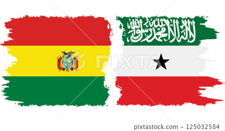 Somaliland and Bolivia grunge flags connection vector 125032584