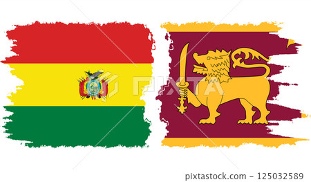 Sri Lanka and Bolivia grunge flags connection vector Sri Lanka and Bolivia grunge flags connection vector 125032589