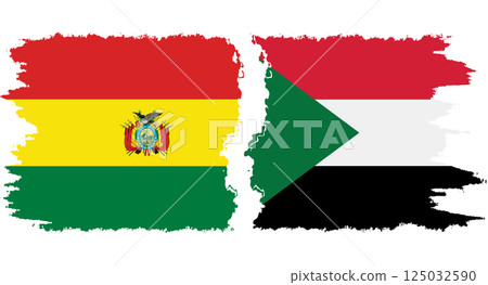 Sudan and Bolivia grunge flags connection vector Sudan and Bolivia grunge flags connection vector 125032590