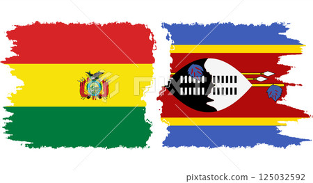 eSwatini and Bolivia grunge flags connection vector eSwatini and Bolivia grunge flags connection vector 125032592