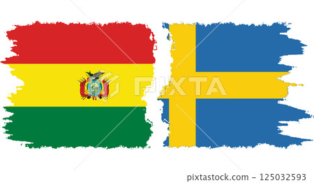 Sweden and Bolivia grunge flags connection vector Sweden and Bolivia grunge flags connection vector 125032593