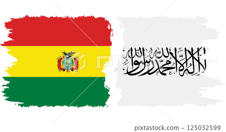 Afghanistan and Bolivia grunge flags connection vector 125032599