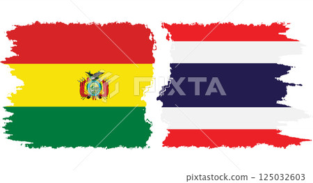 Thailand and Bolivia grunge flags connection vector Thailand and Bolivia grunge flags connection vector 125032603