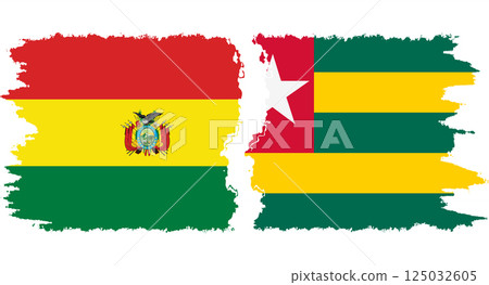 Togolese Republic and Bolivia grunge flags connection vector Togolese Republic and Bolivia grunge flags connection vector 125032605