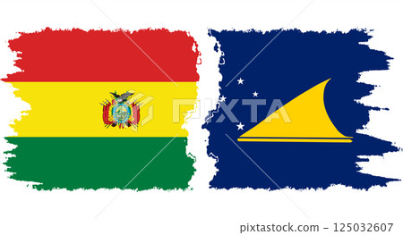 Tokelau and Bolivia grunge flags connection vector Tokelau and Bolivia grunge flags connection vector 125032607