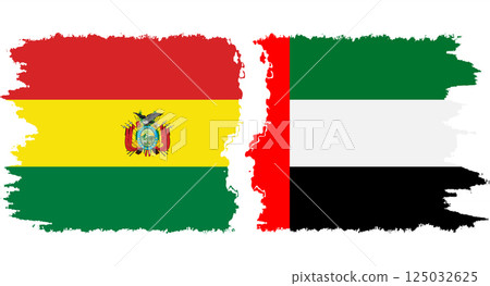 United Arab Emirates and Bolivia grunge flags connection vector United Arab Emirates and Bolivia grunge flags connection vector 125032625