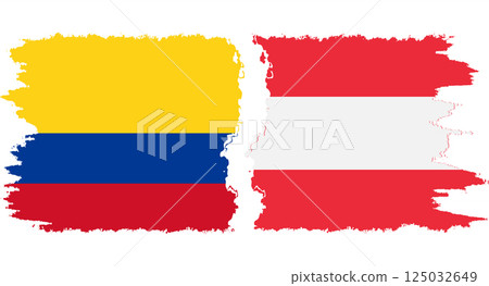 Austria and Colombia grunge flags connection vector 125032649