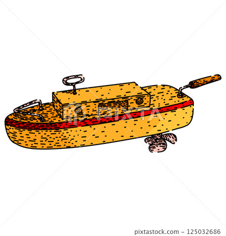 dinghy toy boat sketch hand drawn vector 125032686