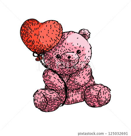 toy teddy bear sketch hand drawn vector toy teddy bear sketch hand drawn vector 125032691