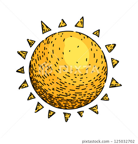 sunlight sun sketch hand drawn vector 125032702