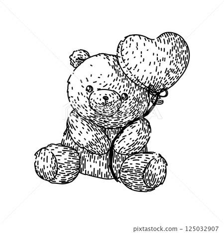toy teddy bear sketch hand drawn vector toy teddy bear sketch hand drawn vector 125032907