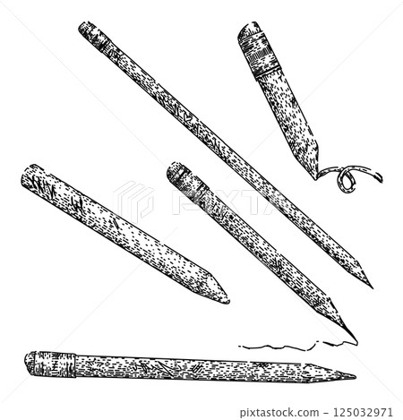 pencil set sketch hand drawn vector pencil set sketch hand drawn vector 125032971