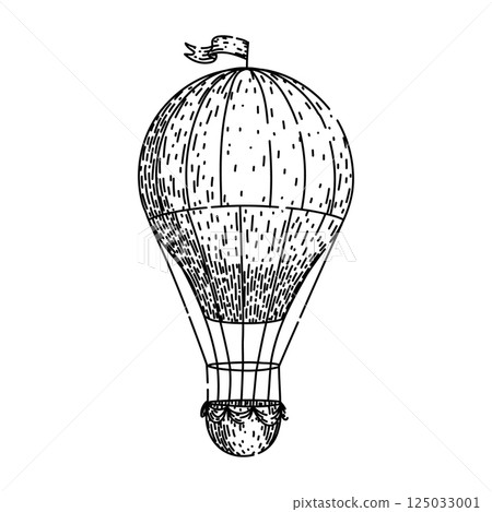 sky hot air balloon sketch hand drawn vector 125033001