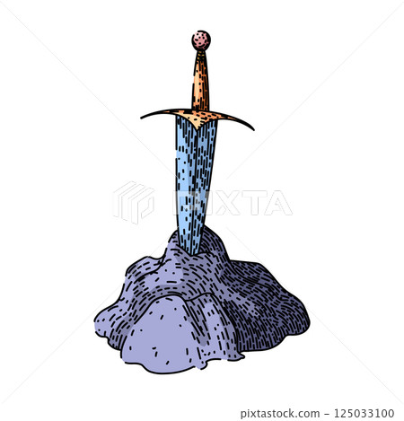 camelot sword stone sketch hand drawn vector camelot sword stone sketch hand drawn vector 125033100