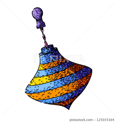 balance spinning top sketch hand drawn vector balance spinning top sketch hand drawn vector 125033164