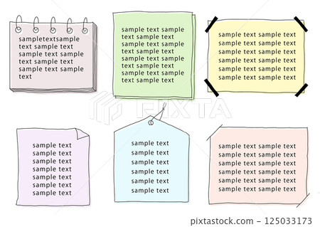 Hand-drawn colorful and simple frame set Hand-drawn colorful and simple frame set 125033173