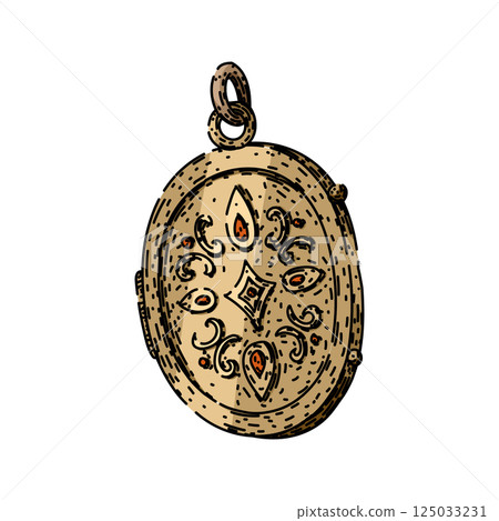 charm locket sketch hand drawn vector charm locket sketch hand drawn vector 125033231