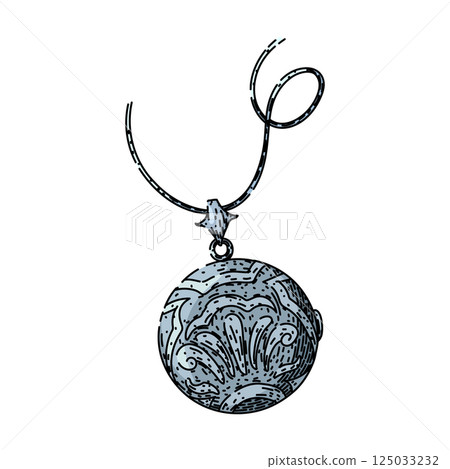 jewelry locket sketch hand drawn vector jewelry locket sketch hand drawn vector 125033232