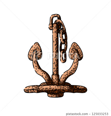 maritime anchor sketch hand drawn vector 125033253
