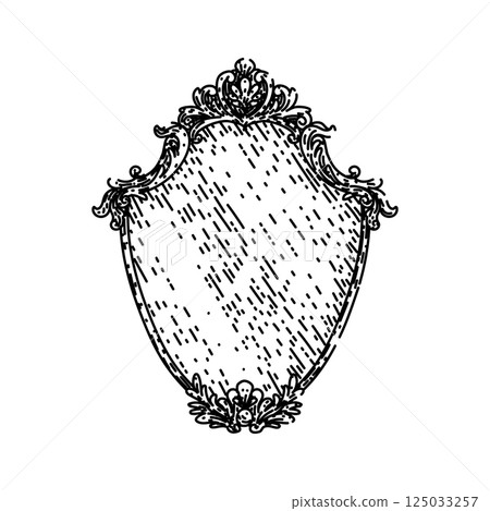 decorative vintage mirror sketch hand drawn vector decorative vintage mirror sketch hand drawn vector 125033257