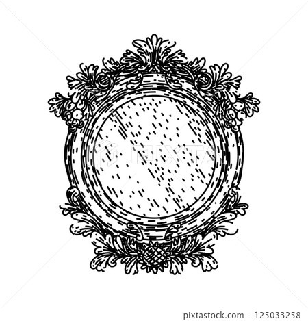classic vintage mirror sketch hand drawn vector 125033258
