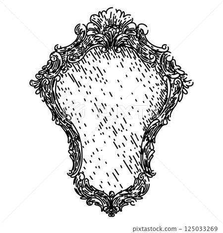 ornate vintage mirror sketch hand drawn vector ornate vintage mirror sketch hand drawn vector 125033269