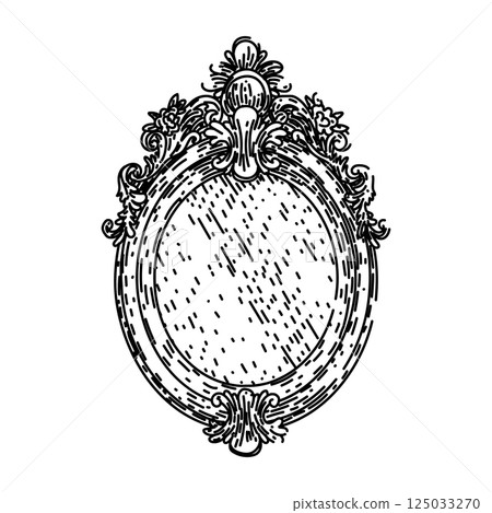 retro vintage mirror sketch hand drawn vector retro vintage mirror sketch hand drawn vector 125033270