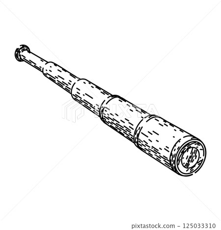 telescope spyglass sketch hand drawn vector telescope spyglass sketch hand drawn vector 125033310