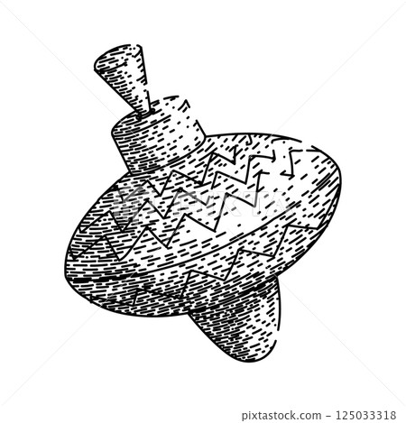 rotation spinning top sketch hand drawn vector rotation spinning top sketch hand drawn vector 125033318