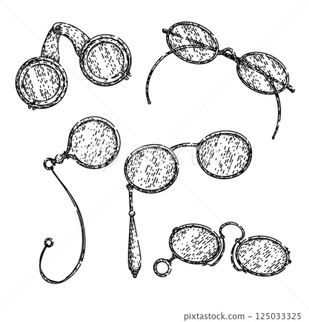 spectacles set sketch hand drawn vector spectacles set sketch hand drawn vector 125033325