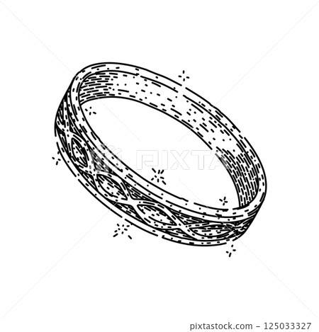 silver ring jewelry sketch hand drawn vector 125033327