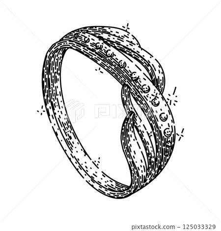 gold ring jewelry sketch hand drawn vector 125033329